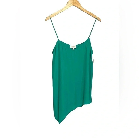 Laundry By Shelli Segal Camisole Top Size 8 Asymmetric Pepper Green - Picture 4 of 7